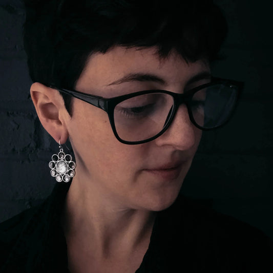 Moon Phases Halo Dangle Earrings - minbolu -