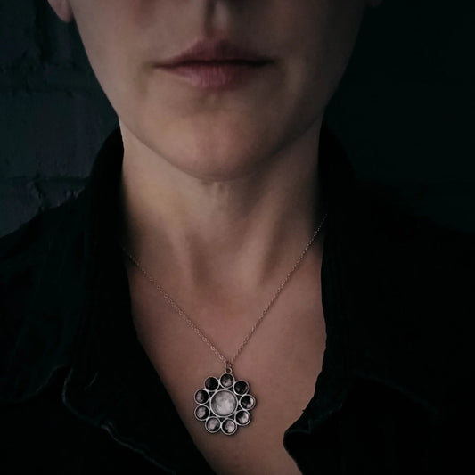 Moon Phase Halo Pendant - minbolu -