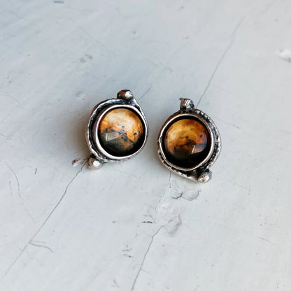 Mars and Moons Earrings - Stud or Leverback - minbolu -
