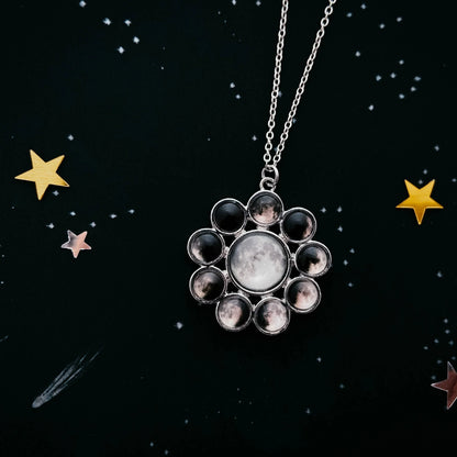 Moon Phase Halo Pendant - minbolu -