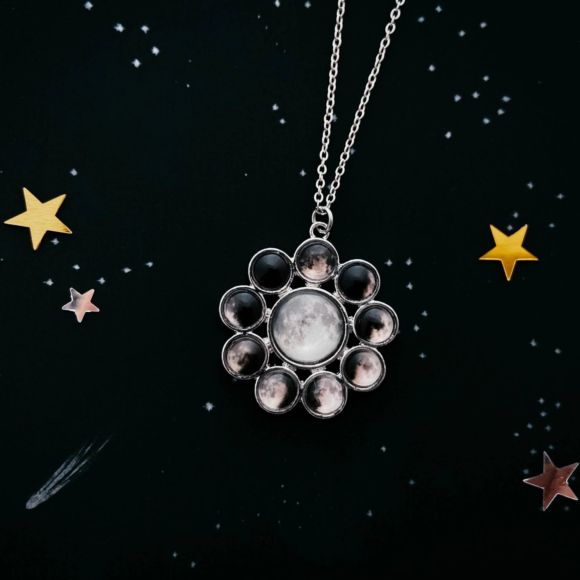 Moon Phase Halo Jewelry Set - minbolu -
