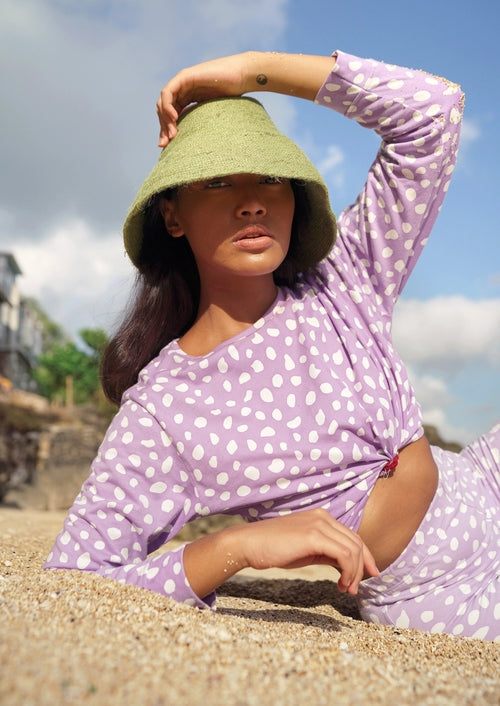 NAOMI Jute Clochet Straw Hat in Matcha Green - minbolu -