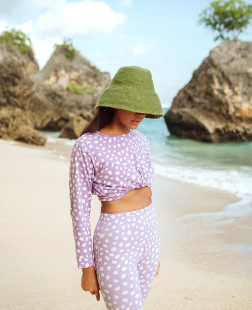 NAOMI Jute Clochet Straw Hat in Matcha Green - minbolu -