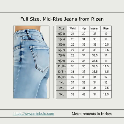 RISEN Wide Leg Jeans | Plus Size Fashion - minbolu -