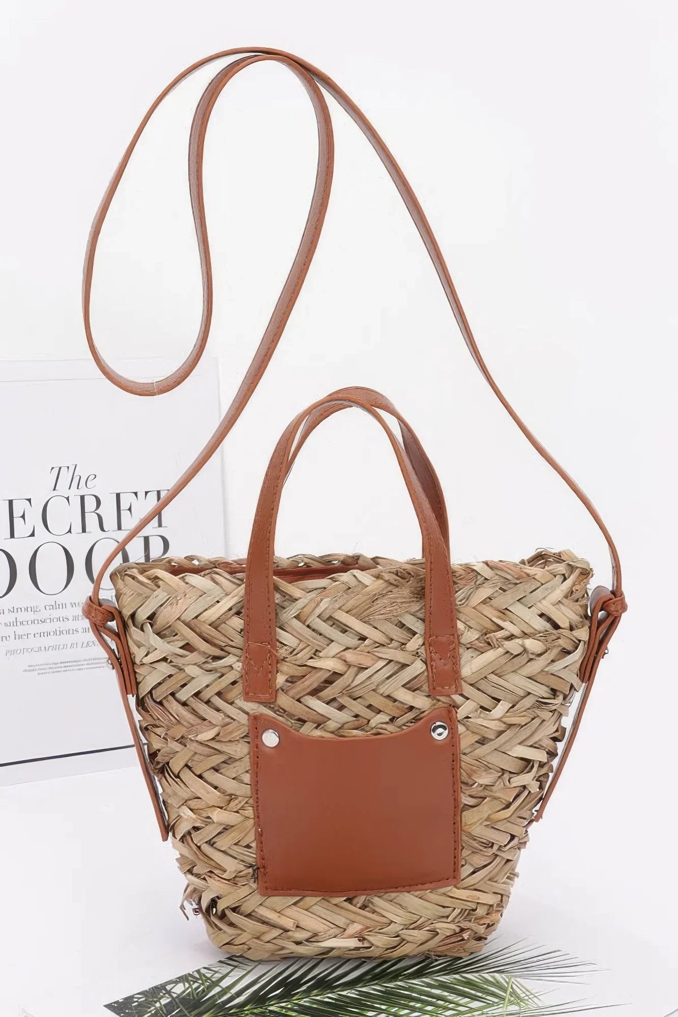Faux Straw Small Tote Bag - minbolu -