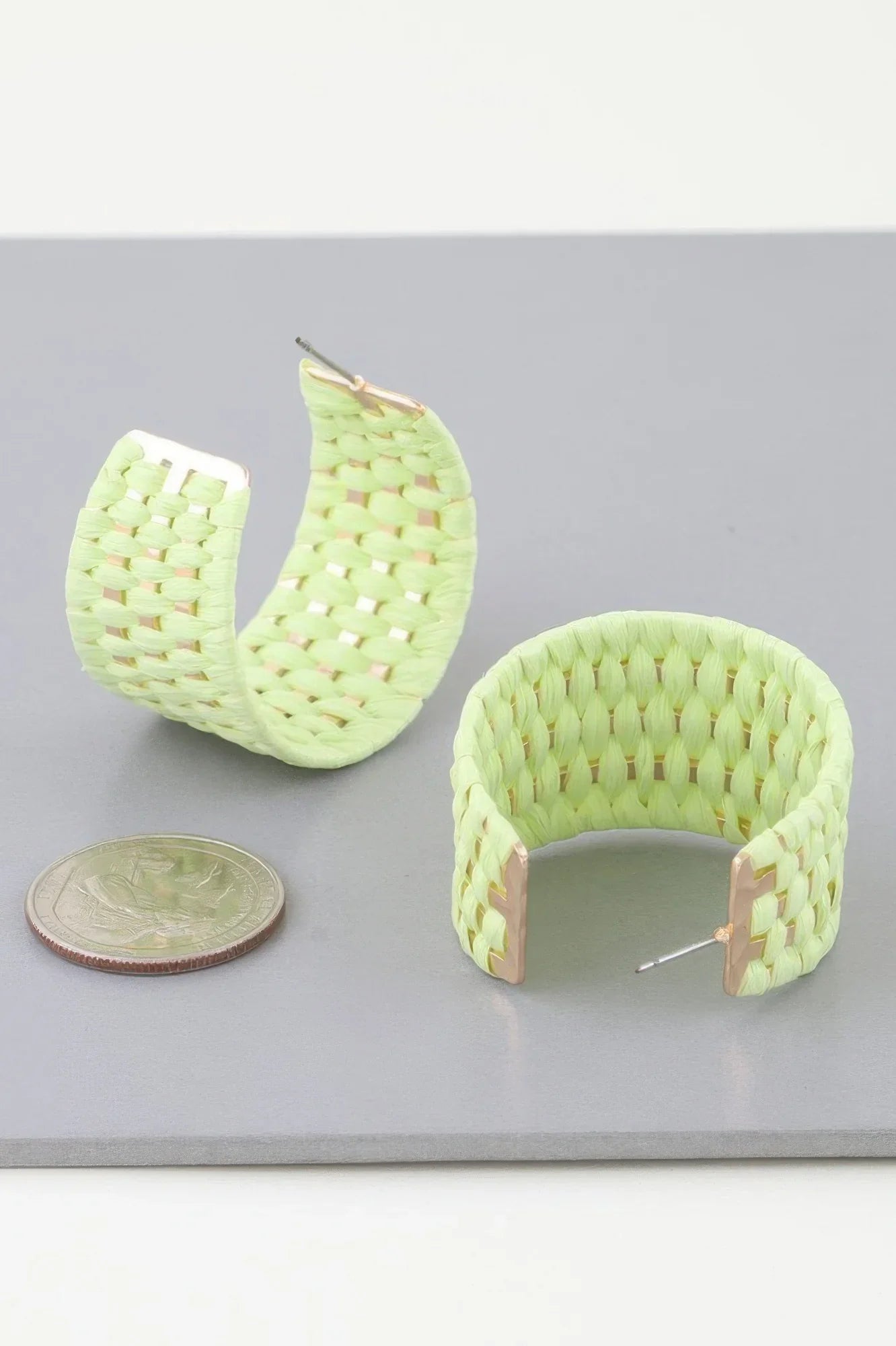 Wide Weaved Hoop Earrings - minbolu -