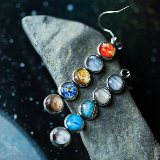 Solar System Mis-Matched Earrings - minbolu -