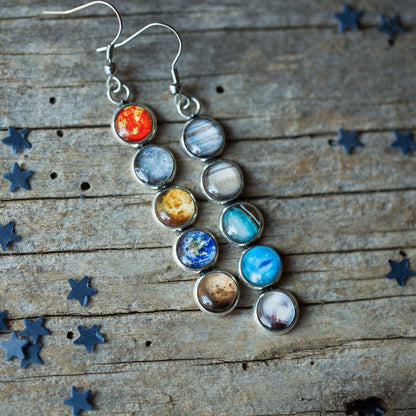 Solar System Mis-Matched Earrings - minbolu -