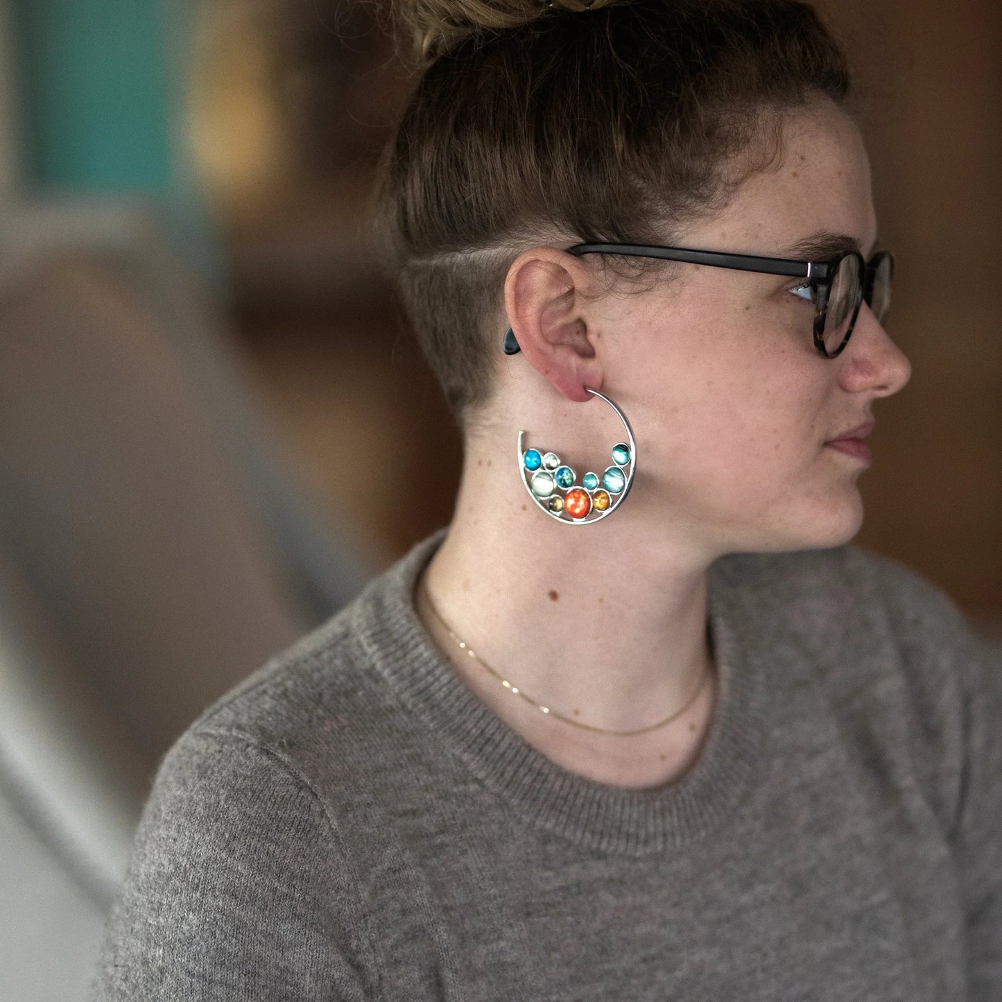 Solar System Hoop Earrings - minbolu -