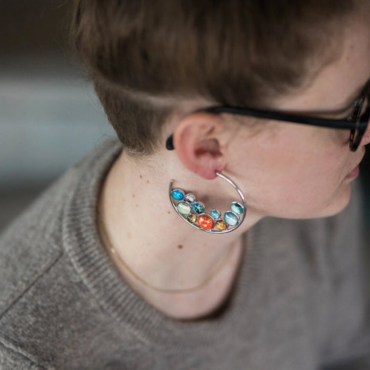 Solar System Hoop Earrings - minbolu -