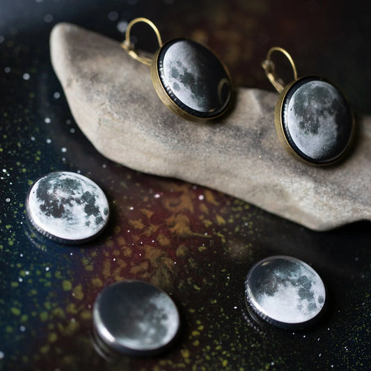 Interchangeable Moon Phase Earrings - minbolu -