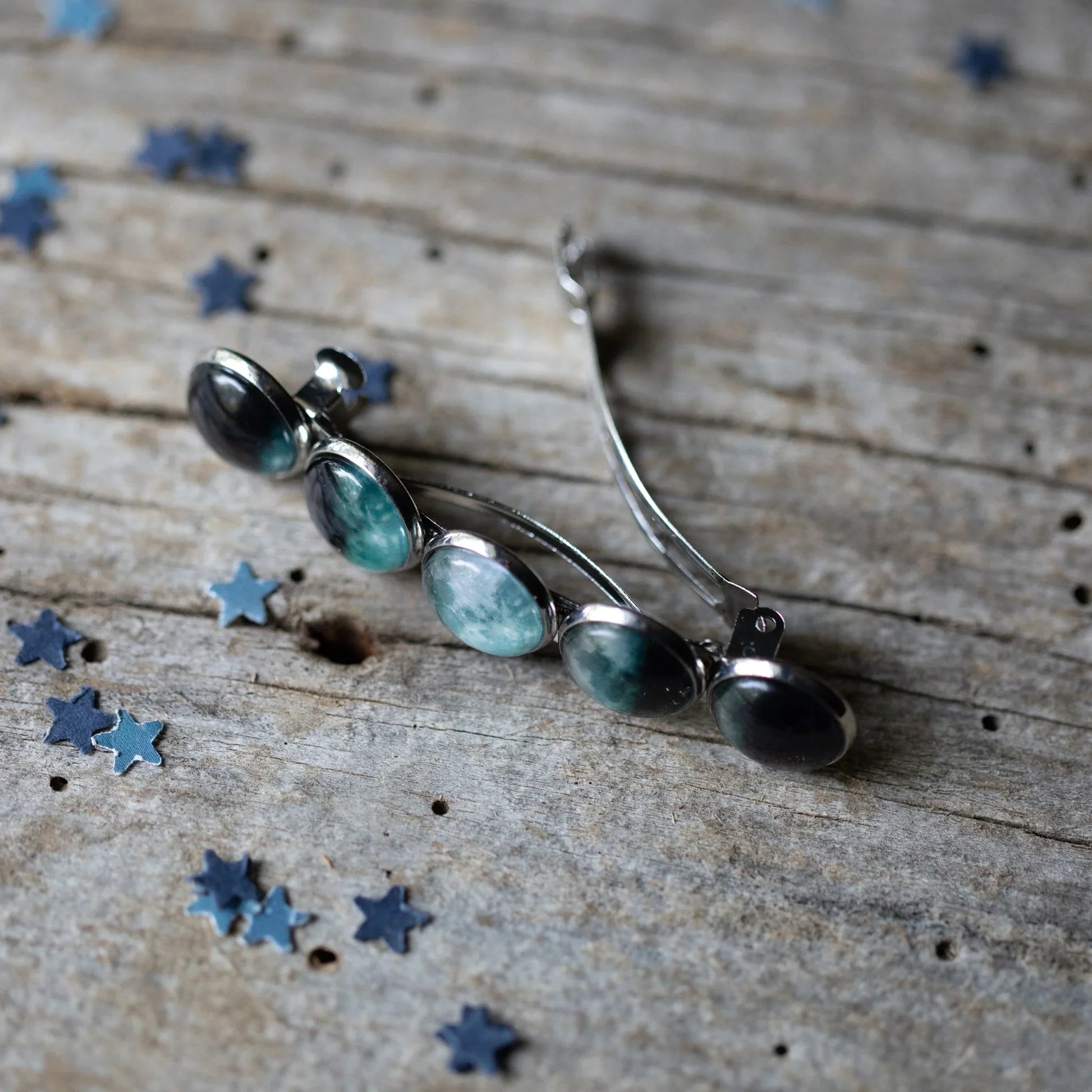 Moon Phase Hair Clip Barrette - minbolu -