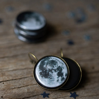 Interchangeable Moon Phase Earrings - minbolu -