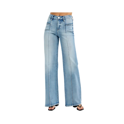 RISEN Wide Leg Jeans | Plus Size Fashion - minbolu -