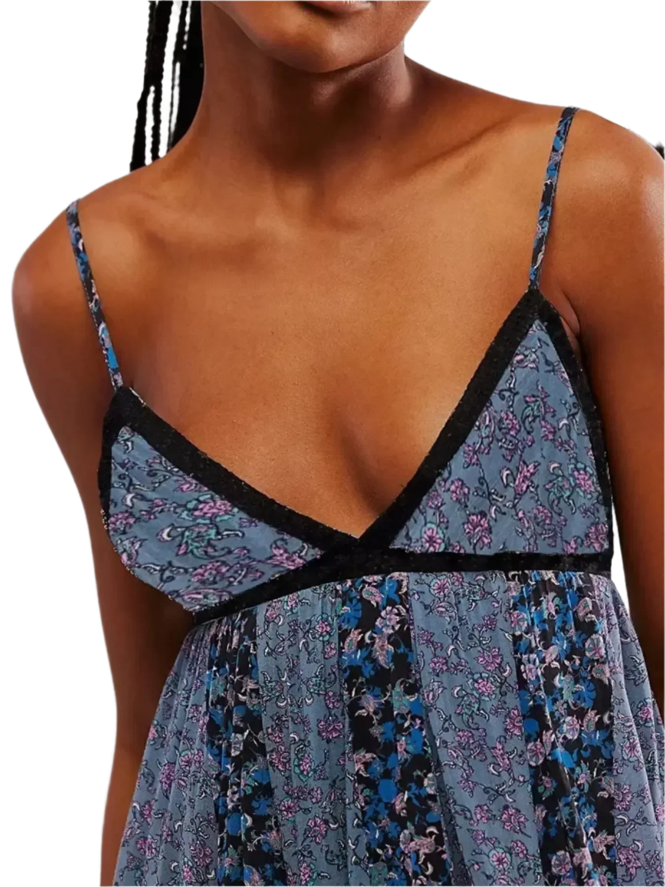 Bloom & Breeze Floral V-Neck Maxi Cami Dress - minbolu -