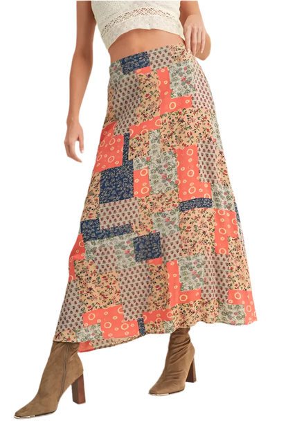 Aemi + Co Printed Maxi Skirt - Stylish & Versatile - minbolu -