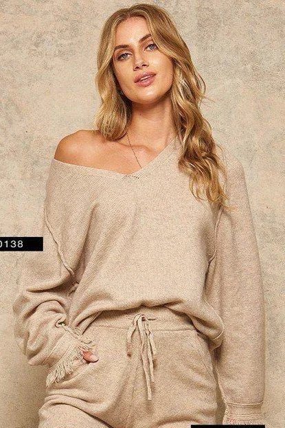 A Solid Knit Sweater - minbolu