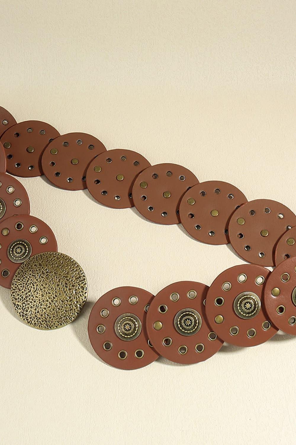 Round Shape PU Leather Belt - minbolu -