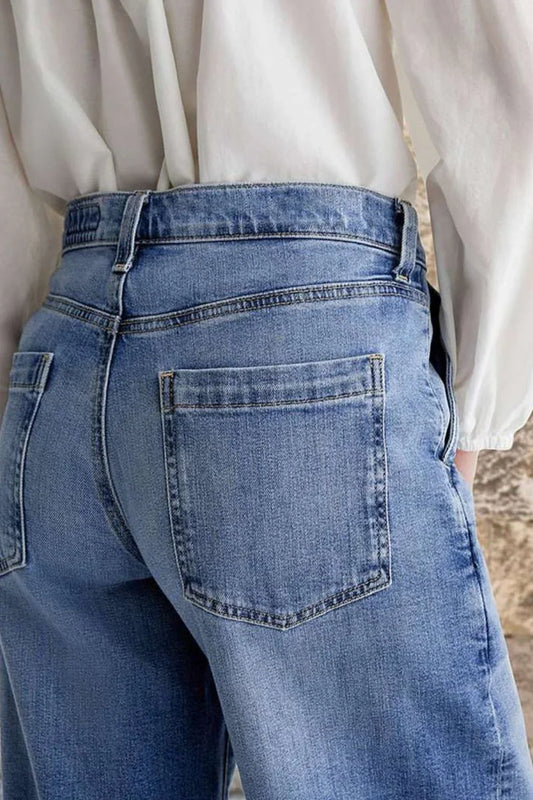 Embroidered Straight Leg Jeans - Stylish & Comfortable - minbolu -