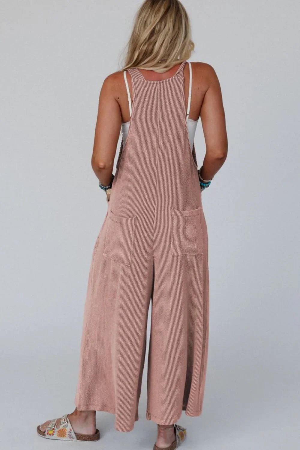 Adjustable Straps Wide Leg Overalls - minbolu -