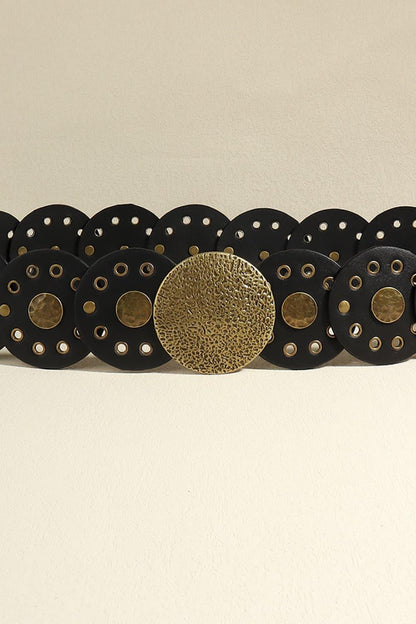 Round Shape PU Leather Belt - minbolu -
