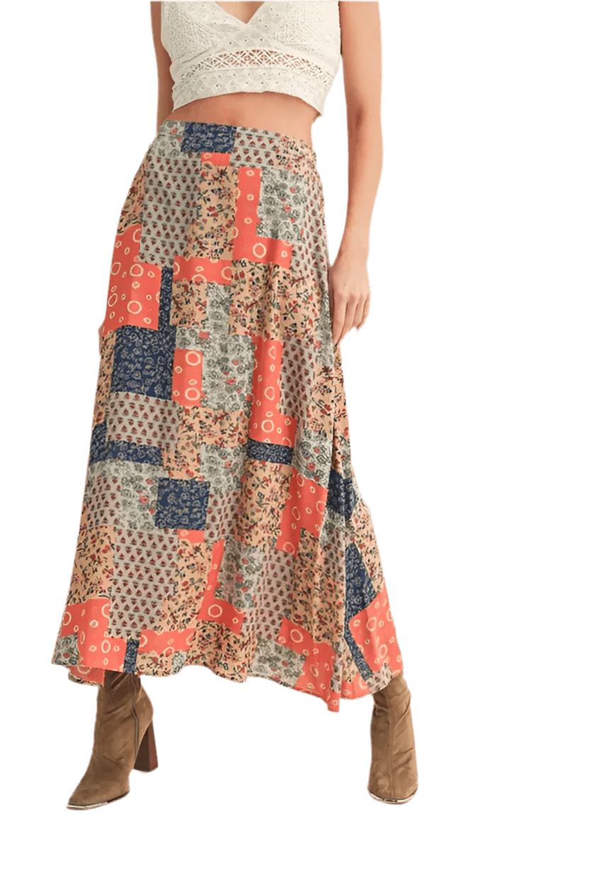 Aemi + Co Printed Maxi Skirt - Stylish & Versatile - minbolu -