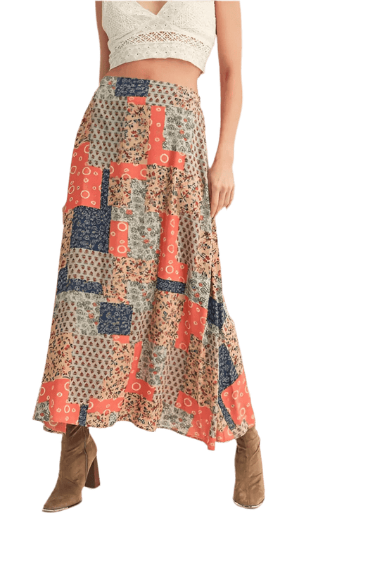 Aemi + Co Printed Maxi Skirt - Stylish & Versatile - minbolu