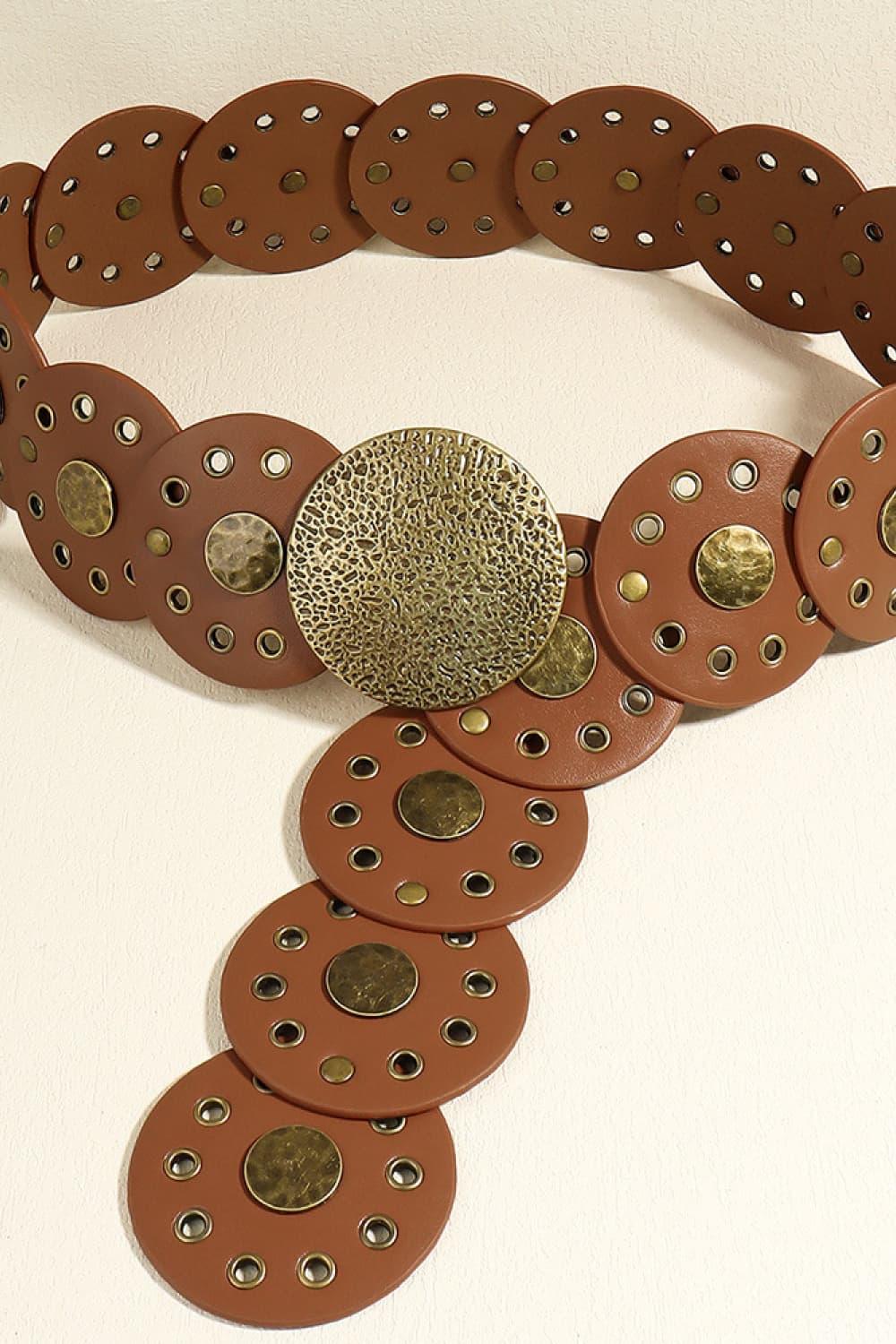 Round Shape PU Leather Belt - minbolu -