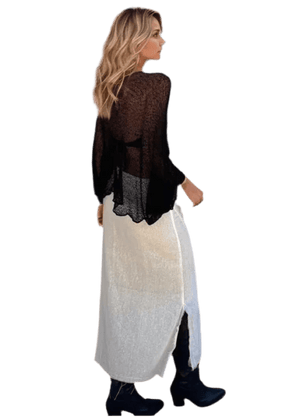 Basic Style Long Sleeve Cover-Up - minbolu -