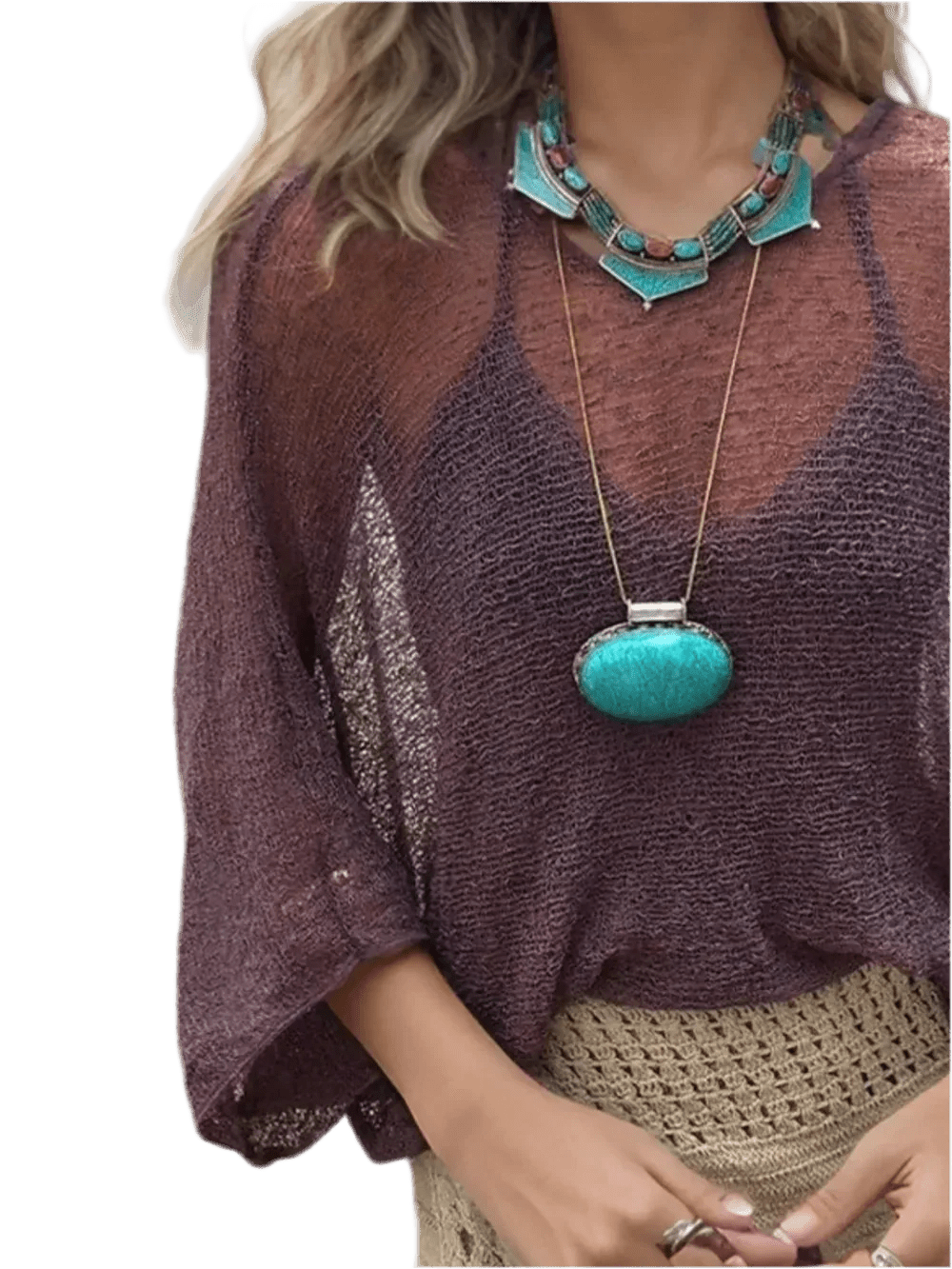 Basic Style Long Sleeve Cover-Up - minbolu -