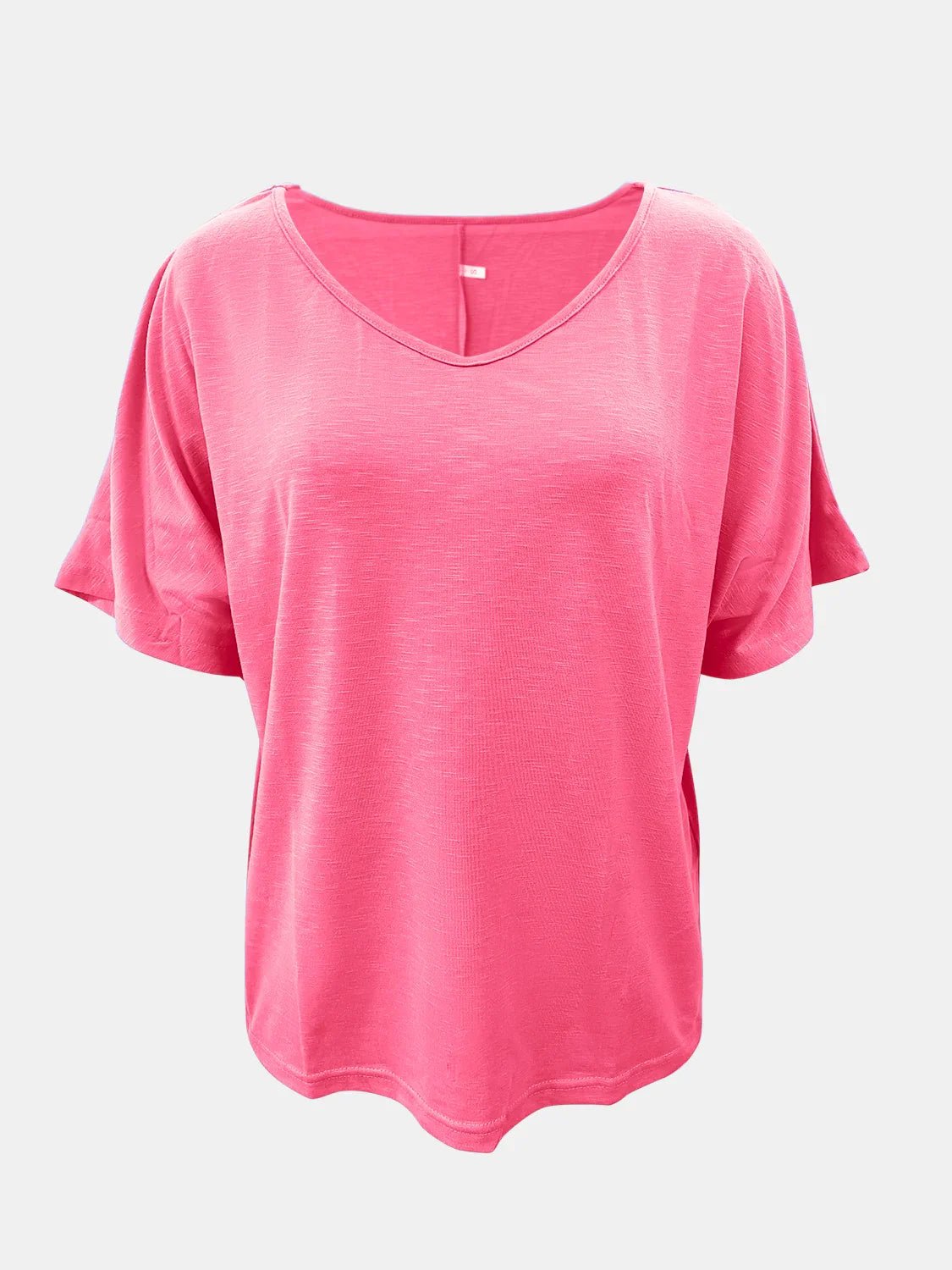 Basic Style Scoop Neck Tee - minbolu -