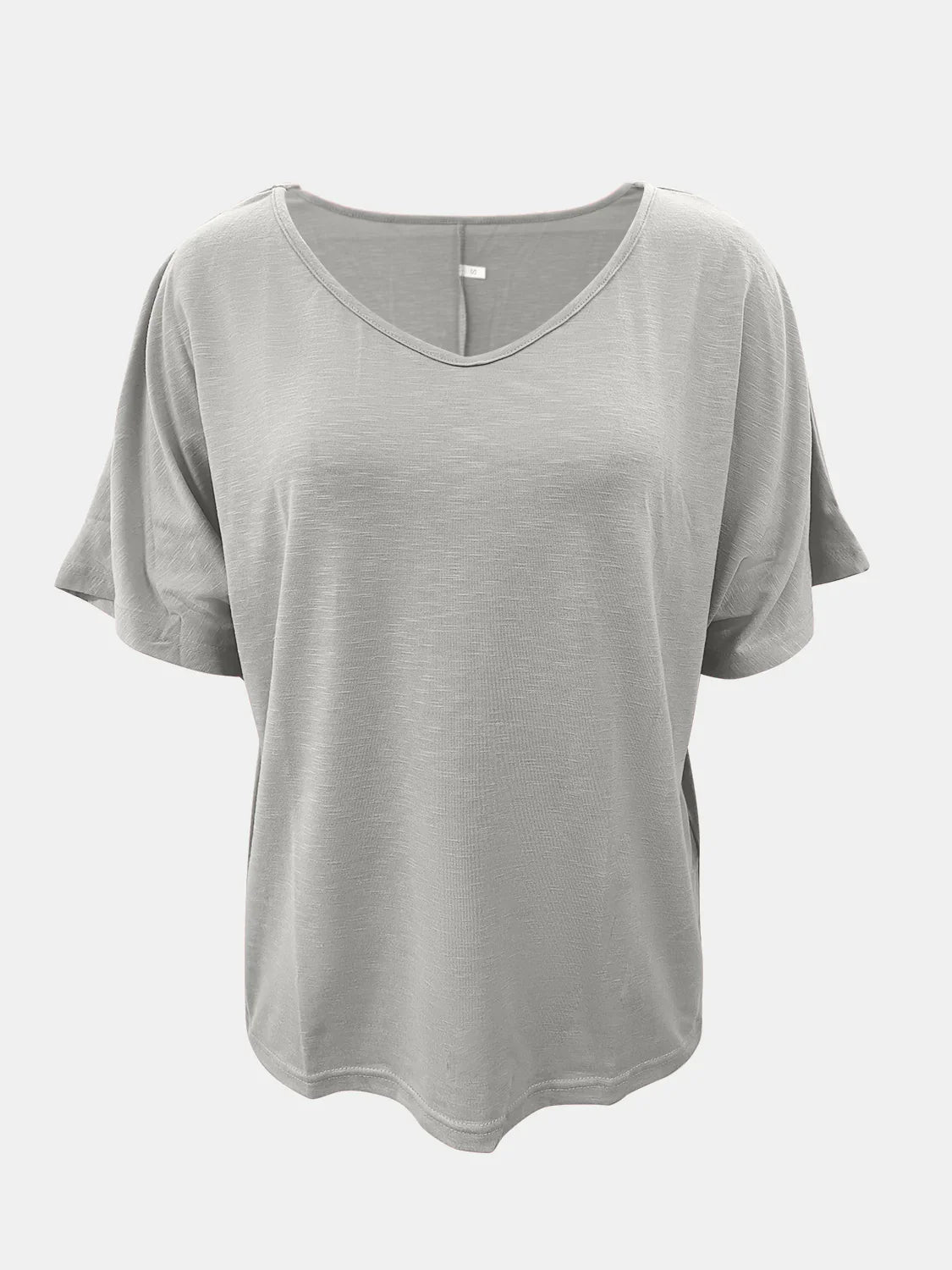 Basic Style Scoop Neck Tee - minbolu
