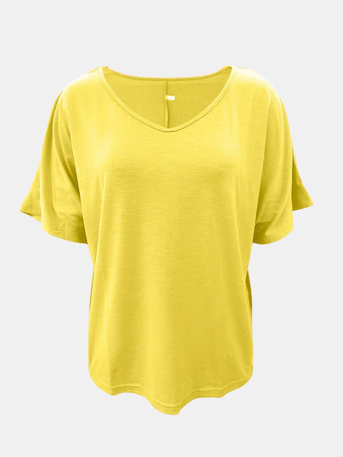 Basic Style Scoop Neck Tee - minbolu -