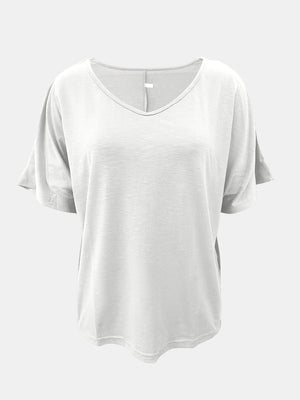 Basic Style Scoop Neck Tee - minbolu -