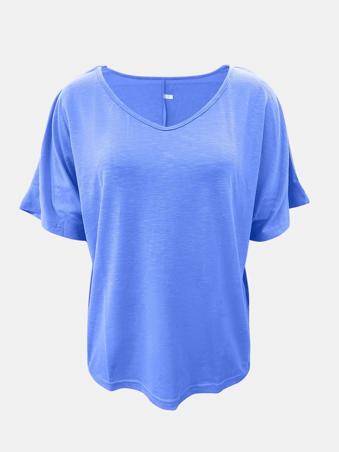 Basic Style Scoop Neck Tee - minbolu -