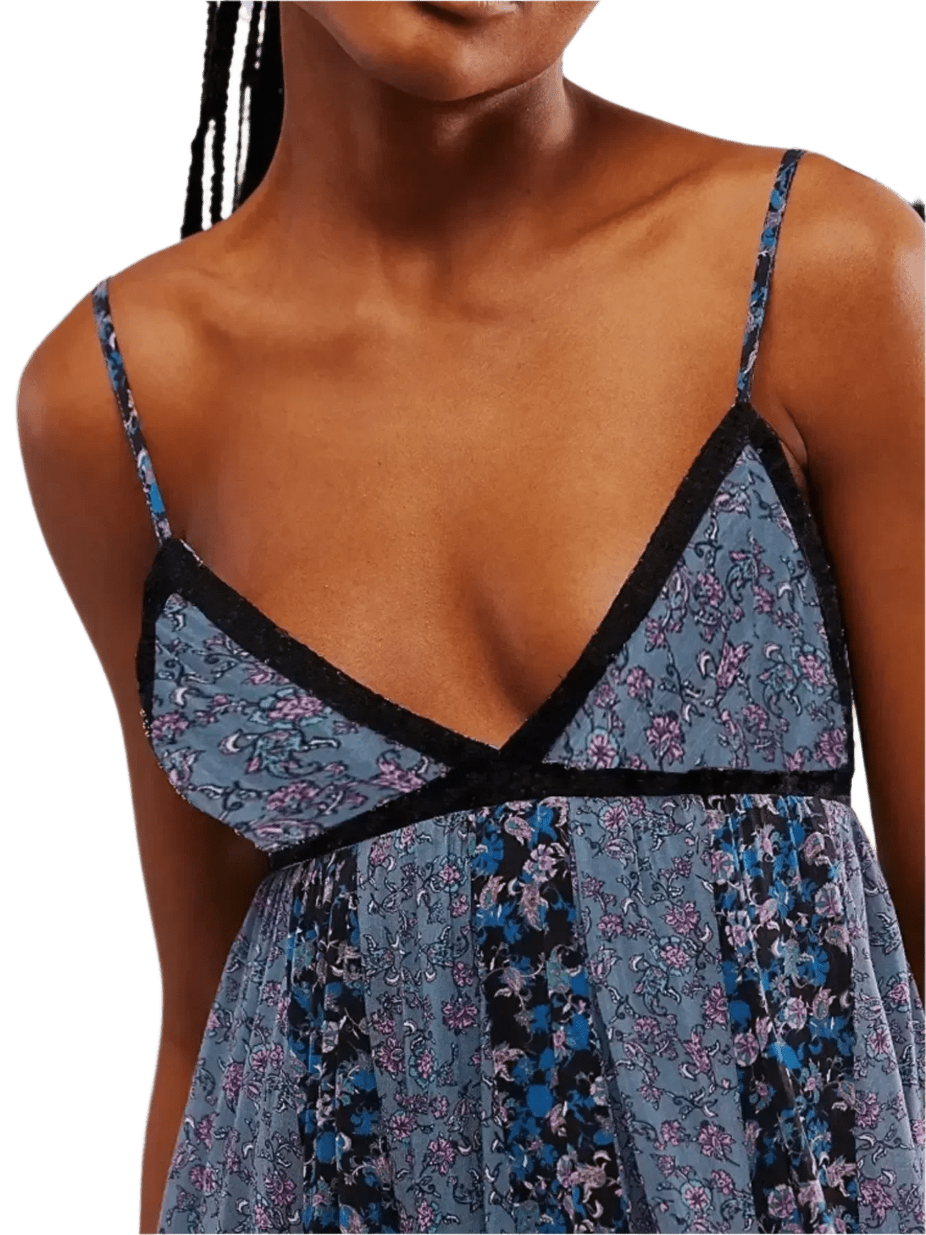 Bloom & Breeze Floral V-Neck Maxi Cami Dress - minbolu -