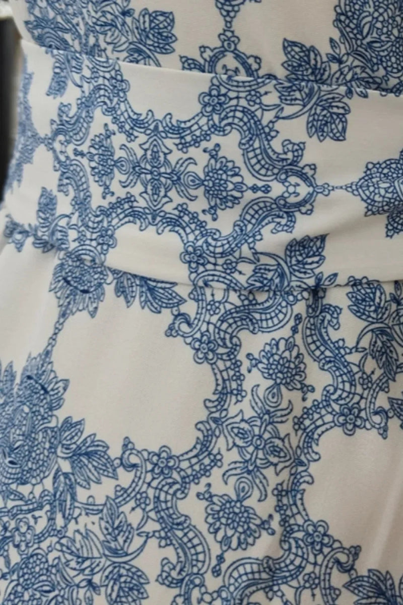 Printed Tied Maxi Cami Dress - minbolu -