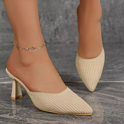 Point Toe Block Heels Sandals - minbolu -