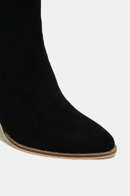Boho Ankle Booties - Beast Fashion Faux Suede Point Toe Women's Booties - minbolu