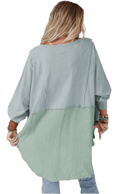 Peacock Blue Boho Blouse - minbolu -