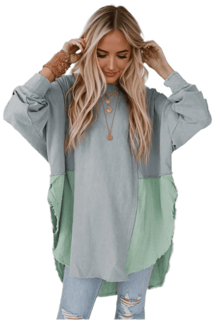 Peacock Blue Boho Blouse - minbolu -