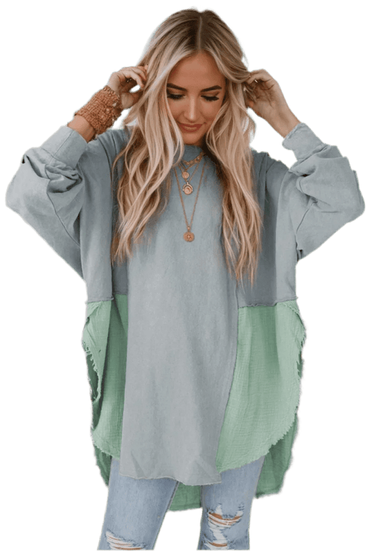 Peacock Blue Boho Blouse - minbolu -