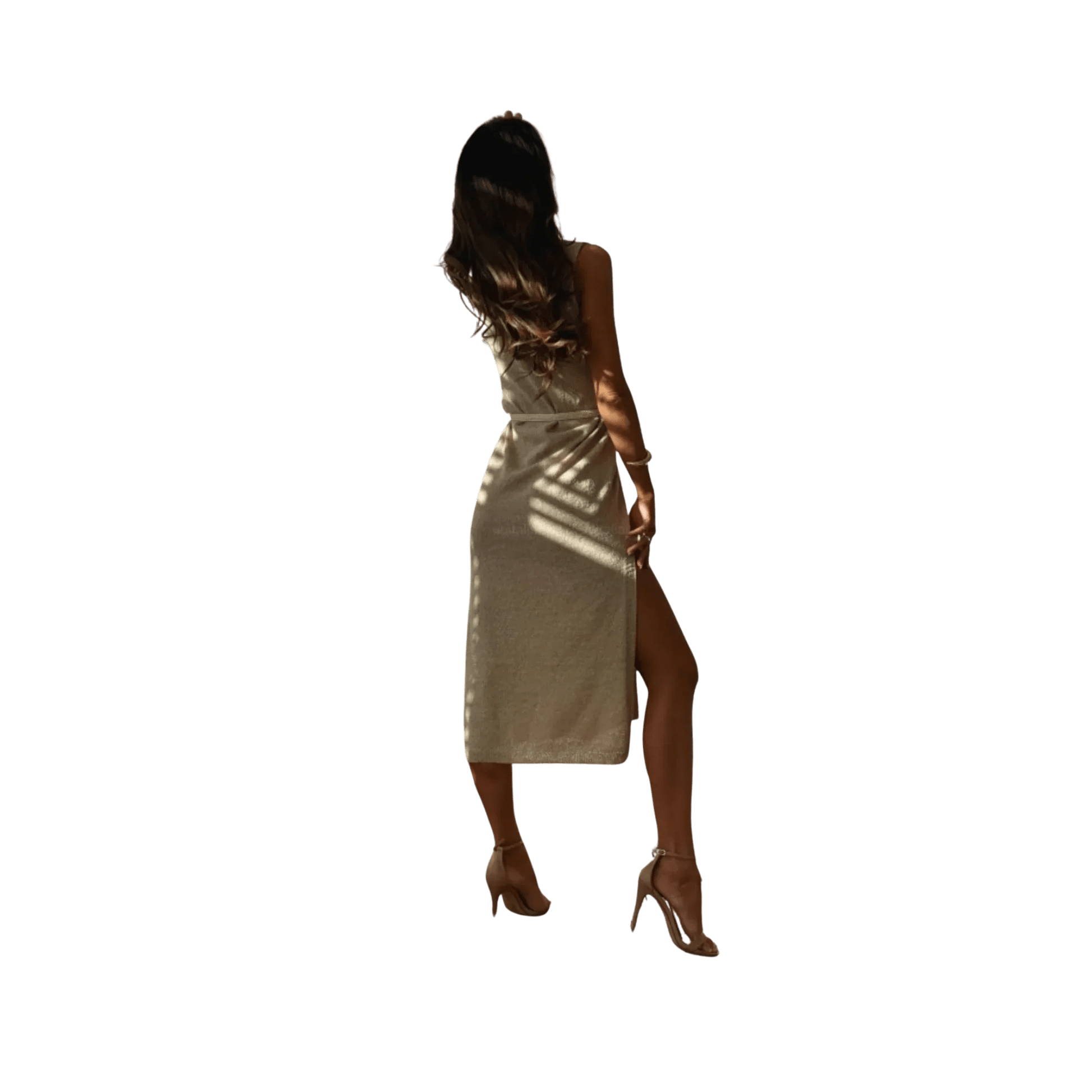Boho - Chic Slit Midi Sweater Dress - minbolu