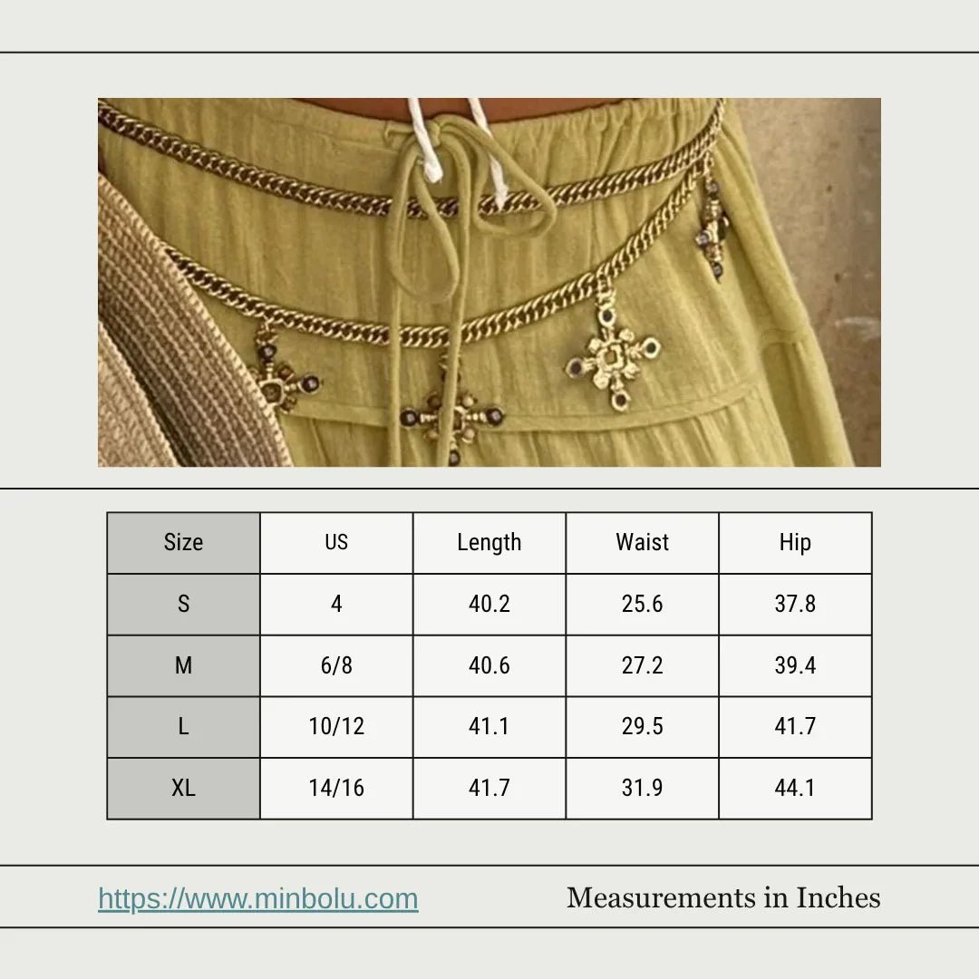 Boho Chic Tiered Maxi Skirt in Green - minbolu -