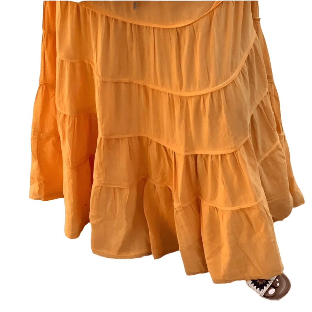 Boho Chic Tiered Maxi Skirt - Tangerine - minbolu -