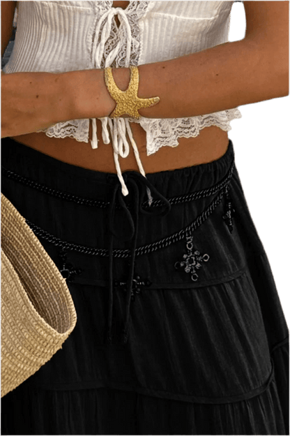 Boho Chic Tiered Maxi Skirt - Versatile & Stylish - minbolu