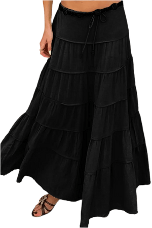 Boho Chic Tiered Maxi Skirt - Versatile & Stylish - minbolu -