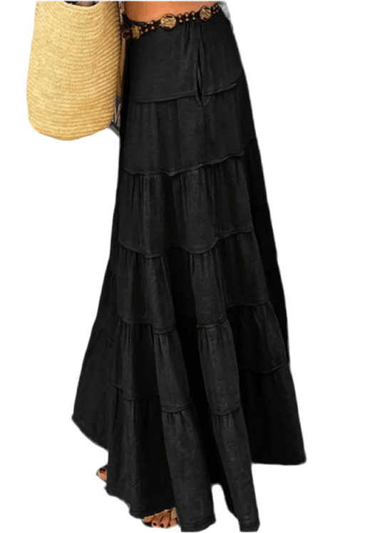 Boho Chic Tiered Maxi Skirt - Versatile & Stylish - minbolu