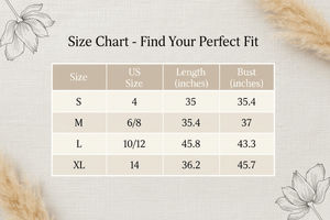 Boho Lace Trim V-Neck Mini Dress Size Chart