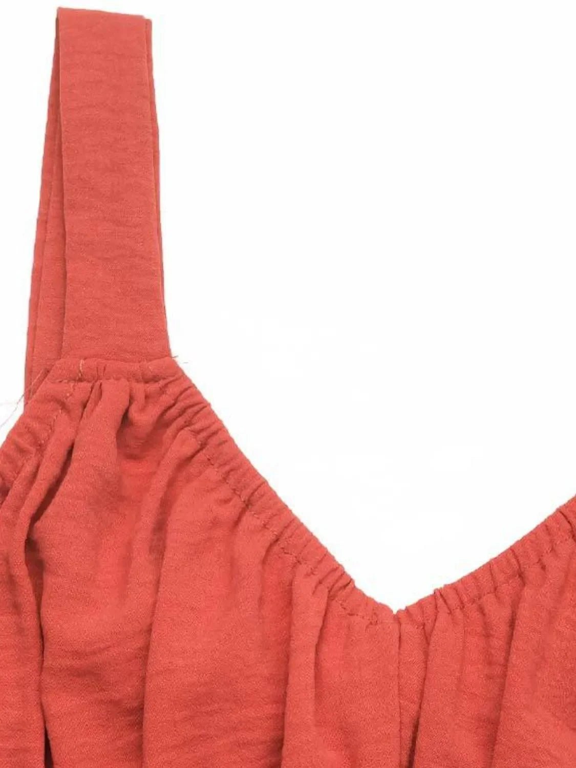 Boho Midi Cami Dress with Wide Straps - minbolu